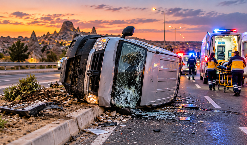 Refüje Çarpıp Devrildi: 2 Kişi Hastaneye Kaldırıldı