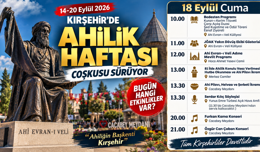 Kırşehir’de Ahilik Haftası Coşkusu Sürüyor: Bugün Hangi Etkinlikler Var?