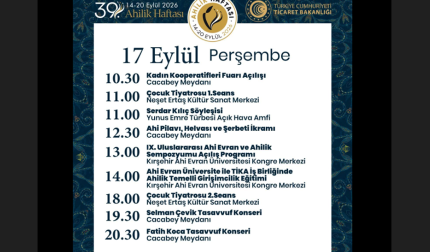 Kırşehir’de Ahilik Haftası etkinlikleri hız kesmeden devam ediyor