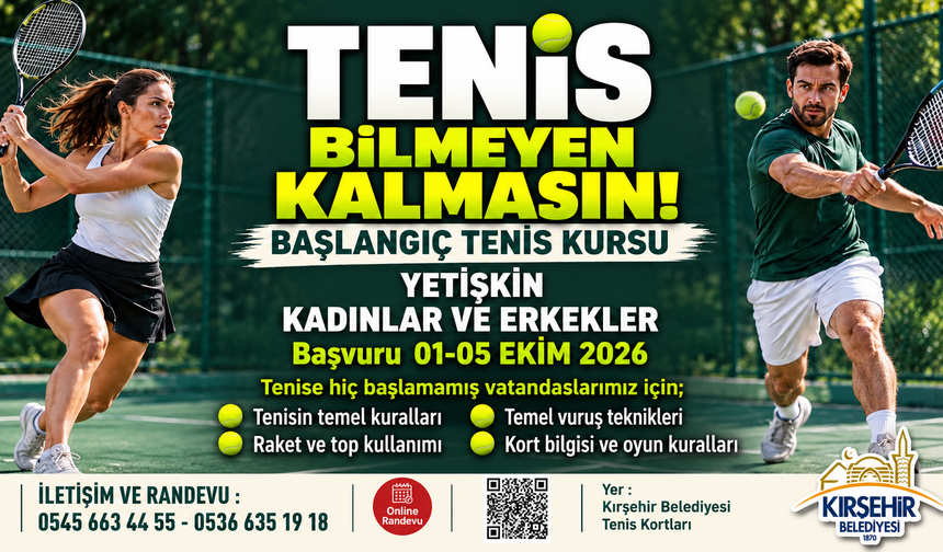 Tenise ilk adımı atmak isteyenlere kurs fırsatı