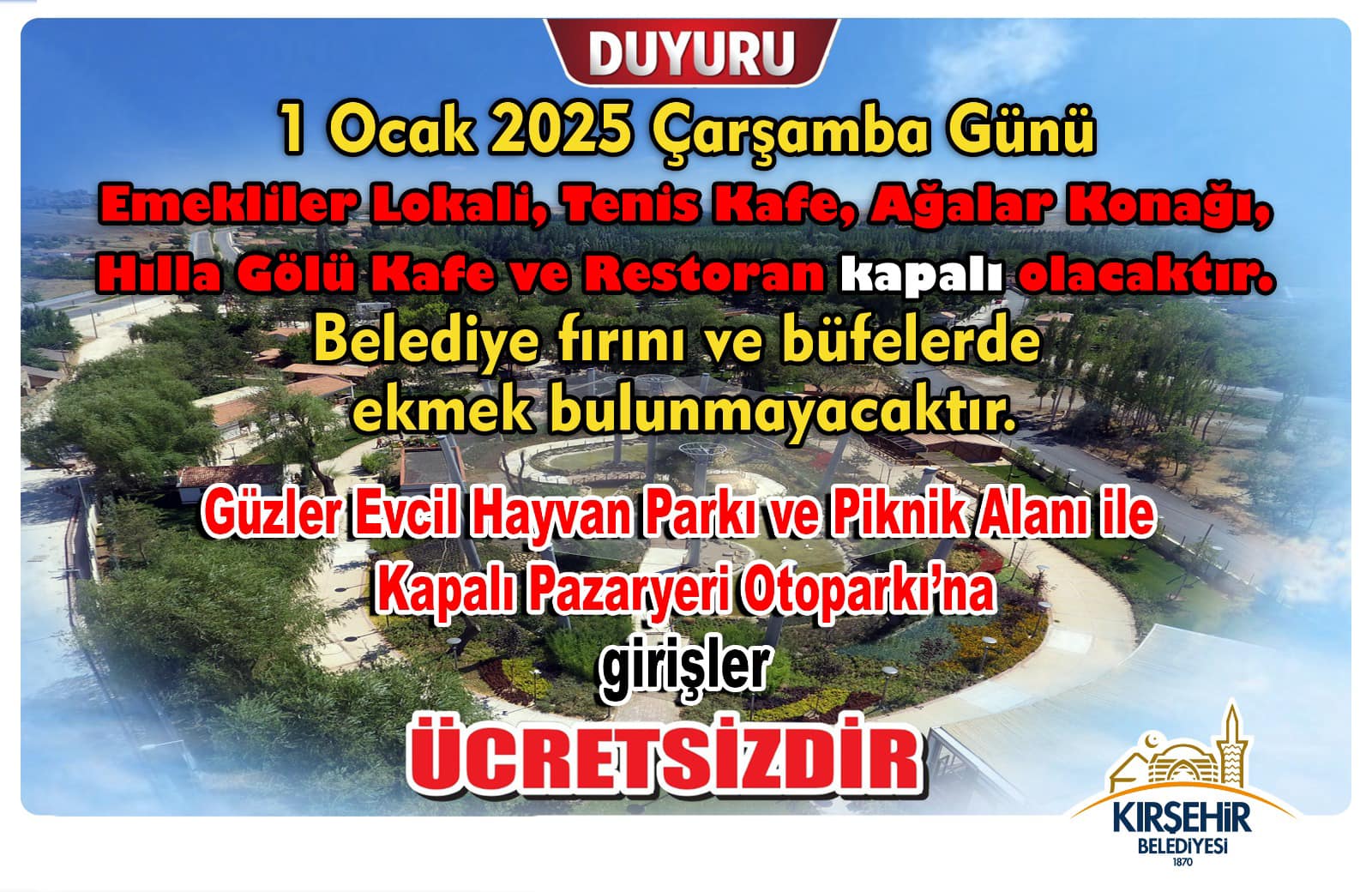 Kırşehir Belediyesi Duyurdu!