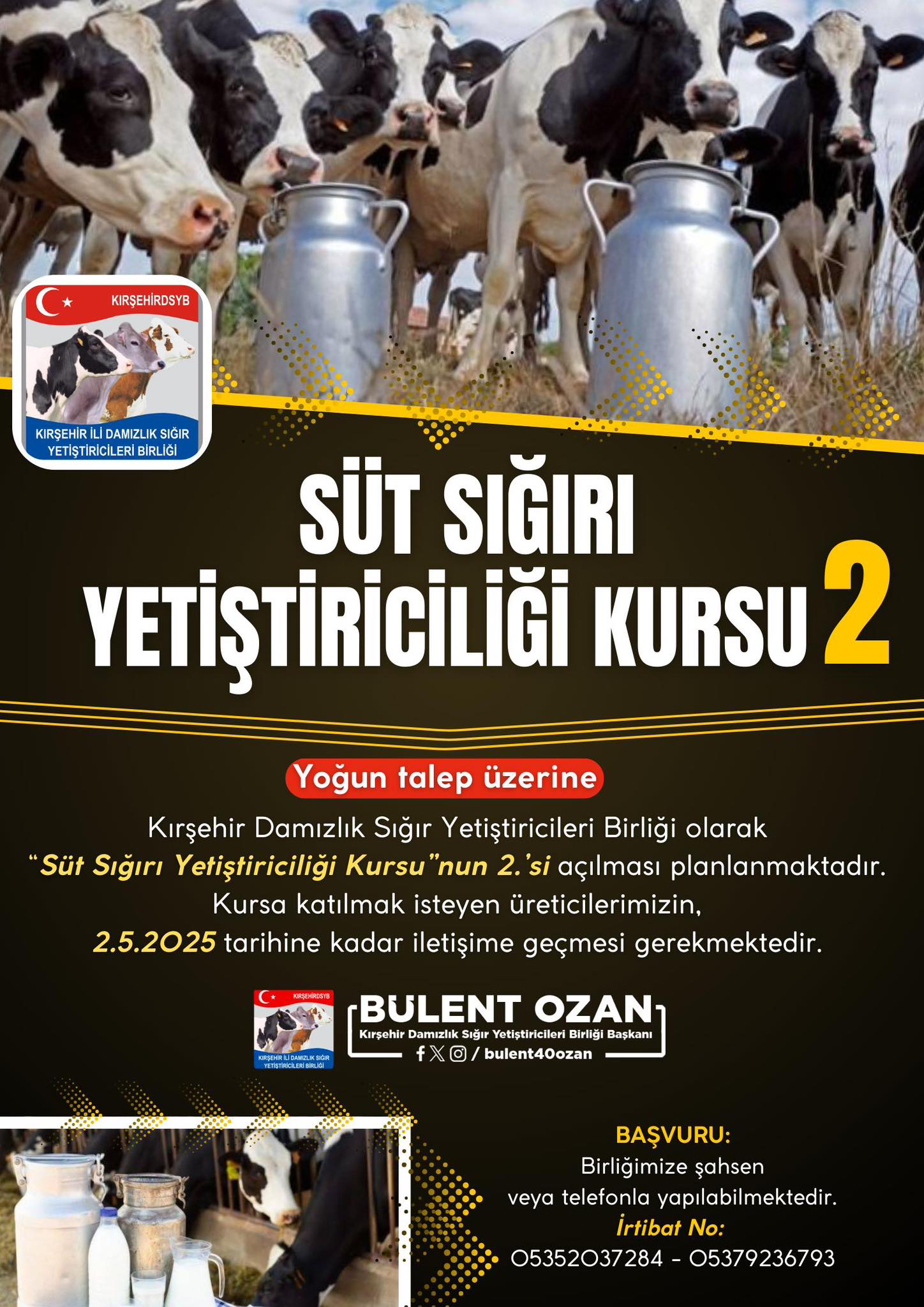 Kırşehir’de Süt Sığırı Yetiştiriciliği Kursu Başvuruları 2 Mayıs’ta Bitiyor!..