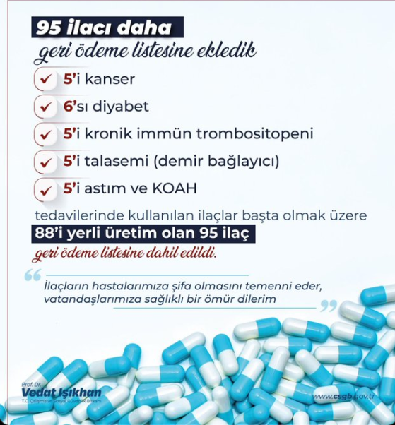 95 Ilaç Daha Geri Ödeme Listesine Alındı!1