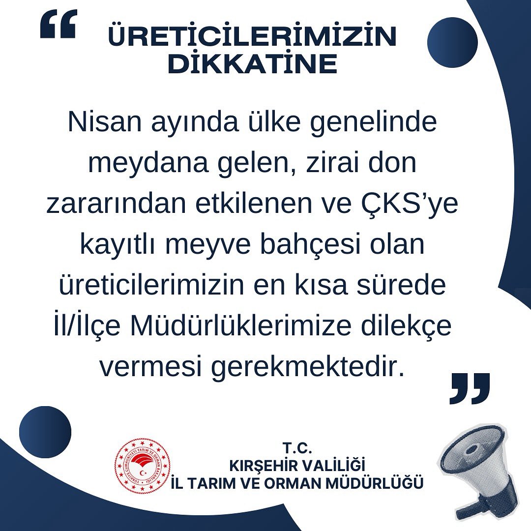 Kırşehir’de Zirai Don Alarm