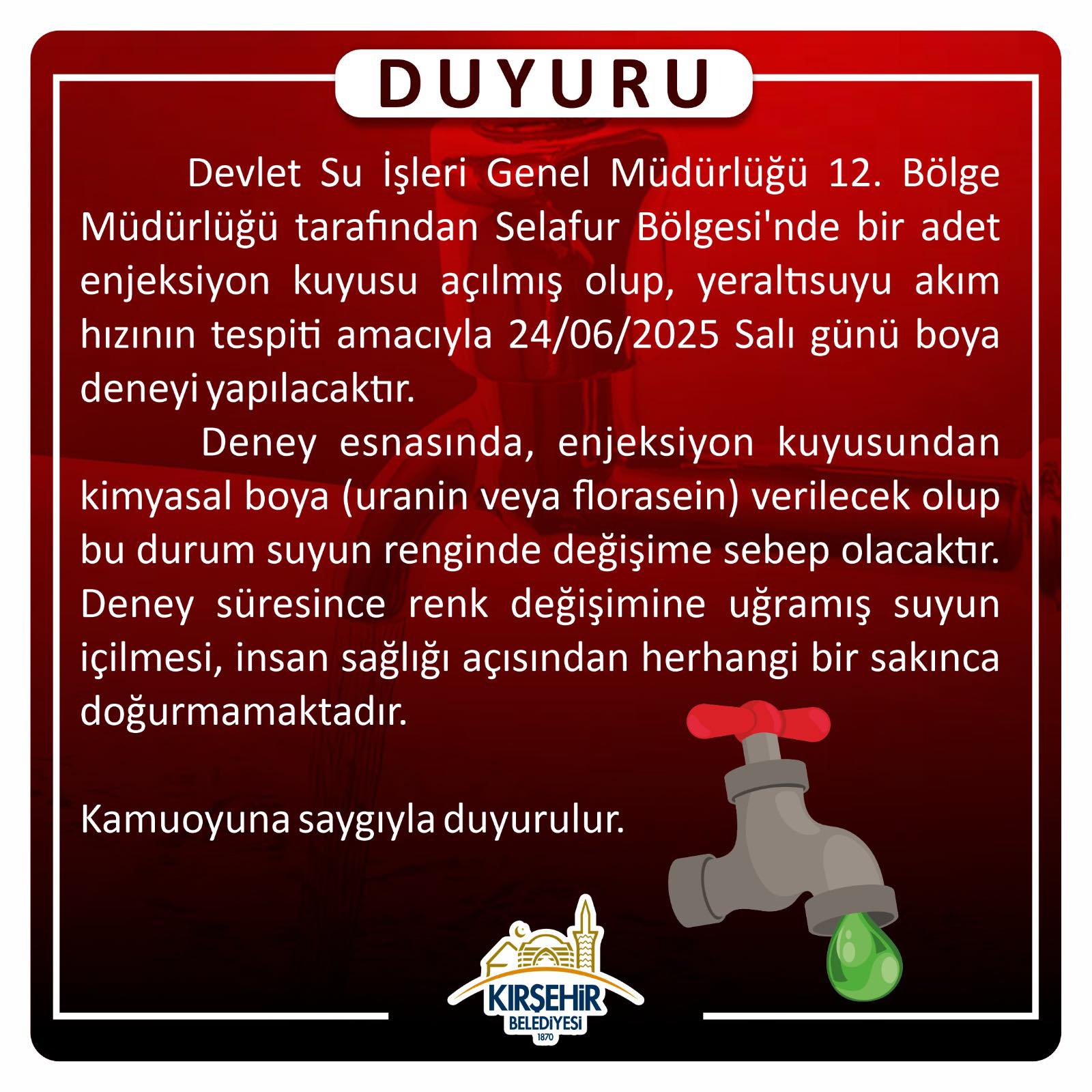 Kırşehir'de Sular Renkli Akacak
