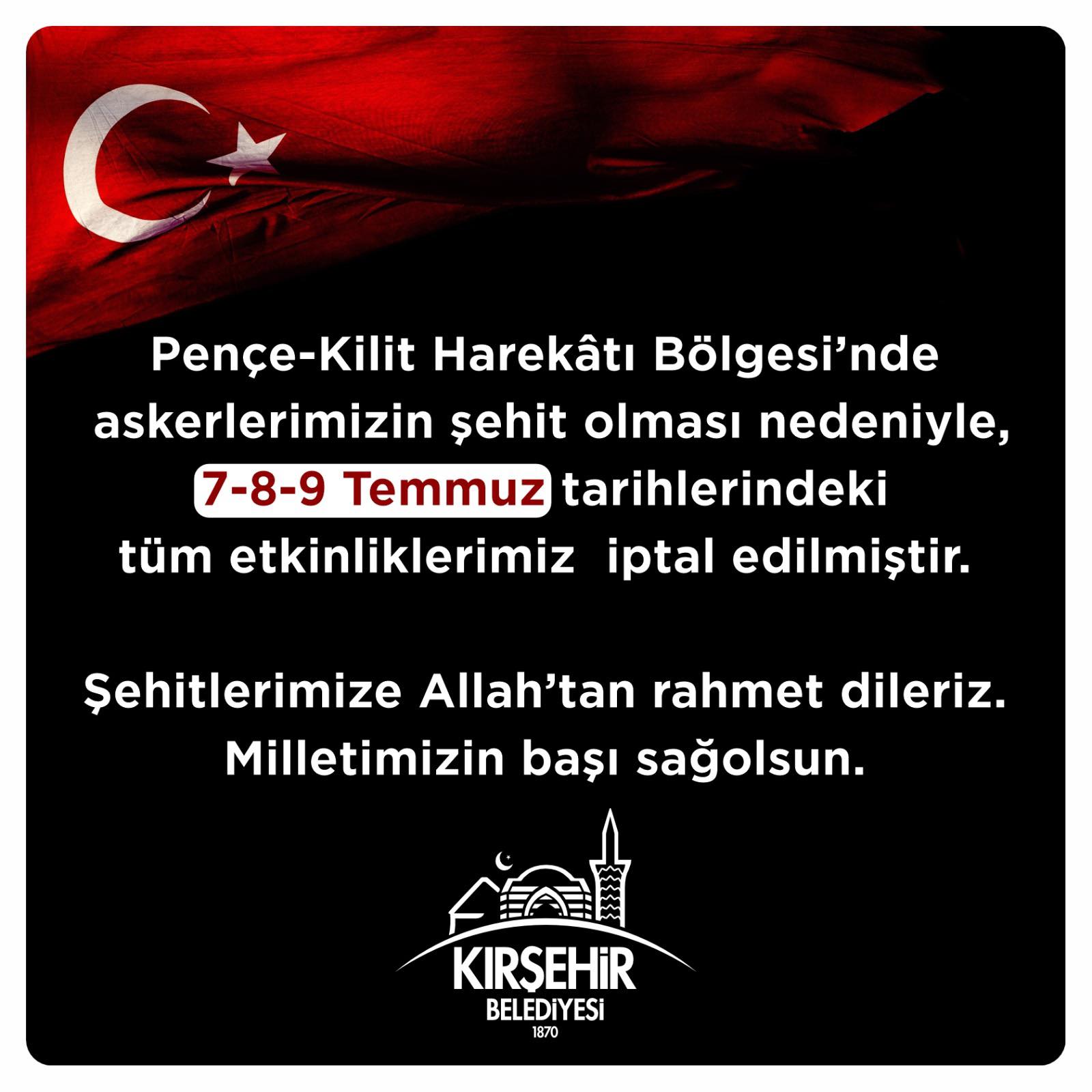 Kırşehir’de Yas