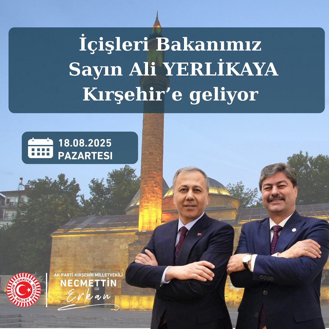 Ali Yerlikaya Kırşehir’e Geliyor