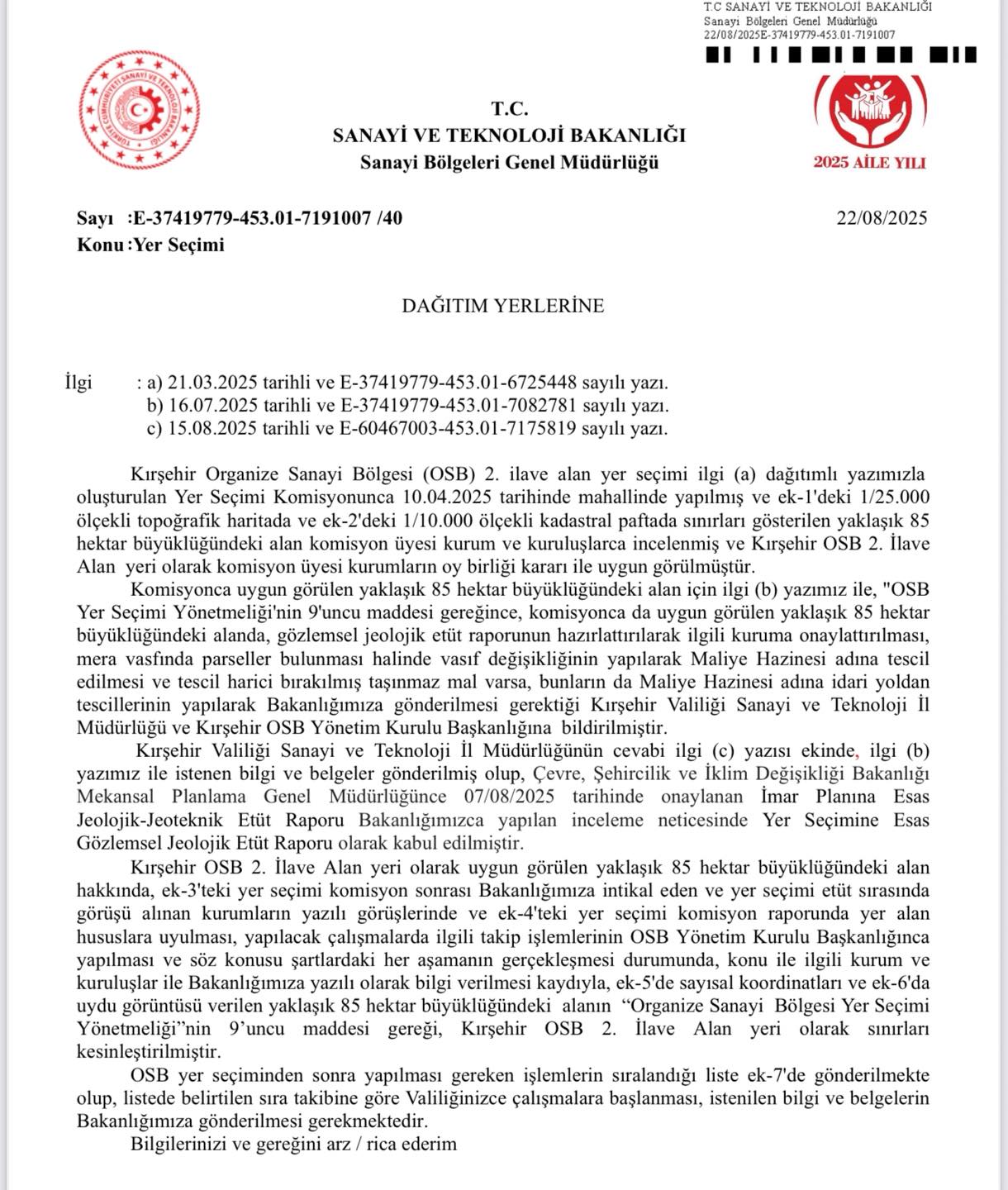 Kırşehir’de Organize Sanayi Bölgesi Genişliyor4