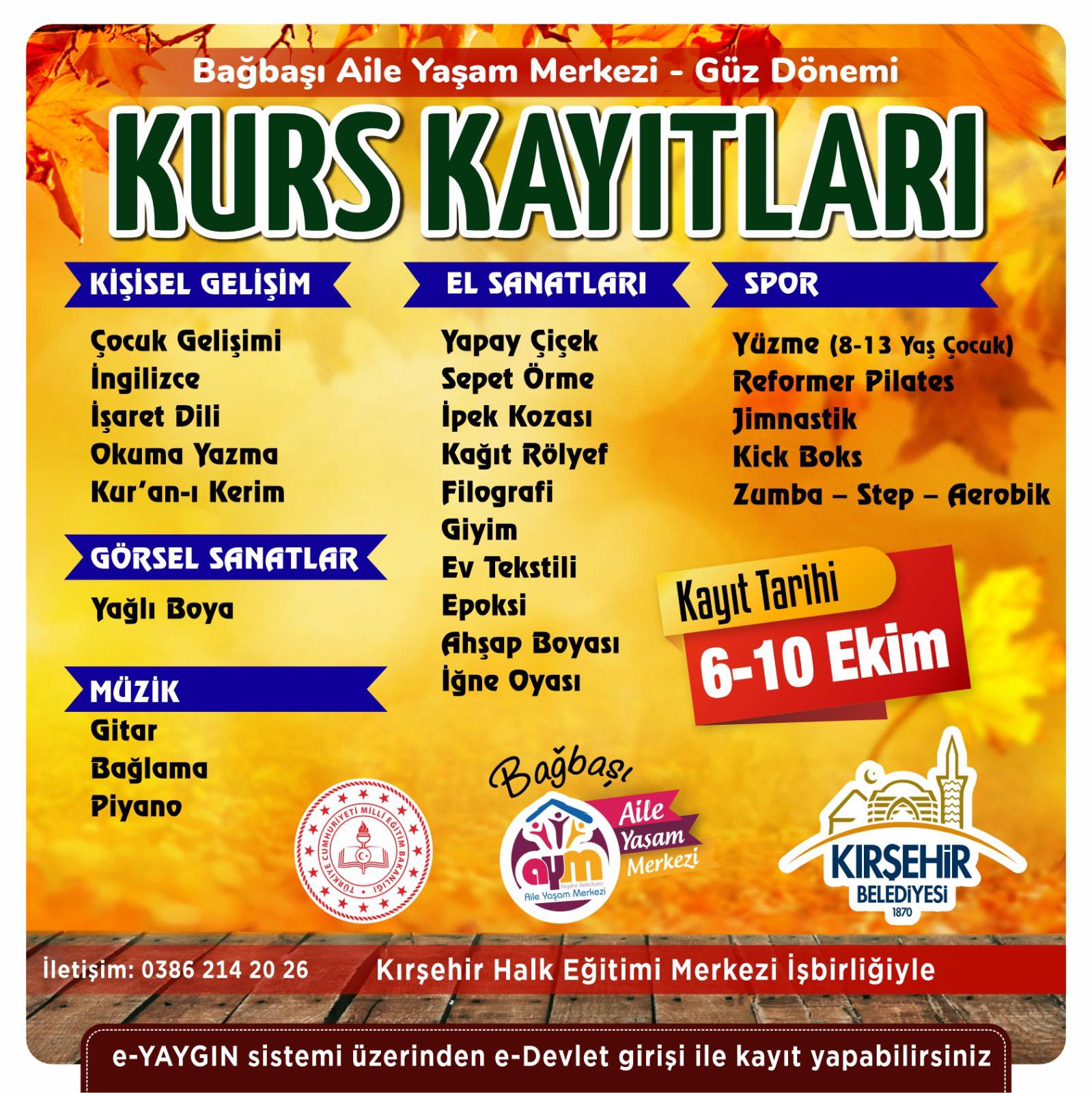 Bağbaşı’nda Güz Dönemi Kursları Başlıyor!