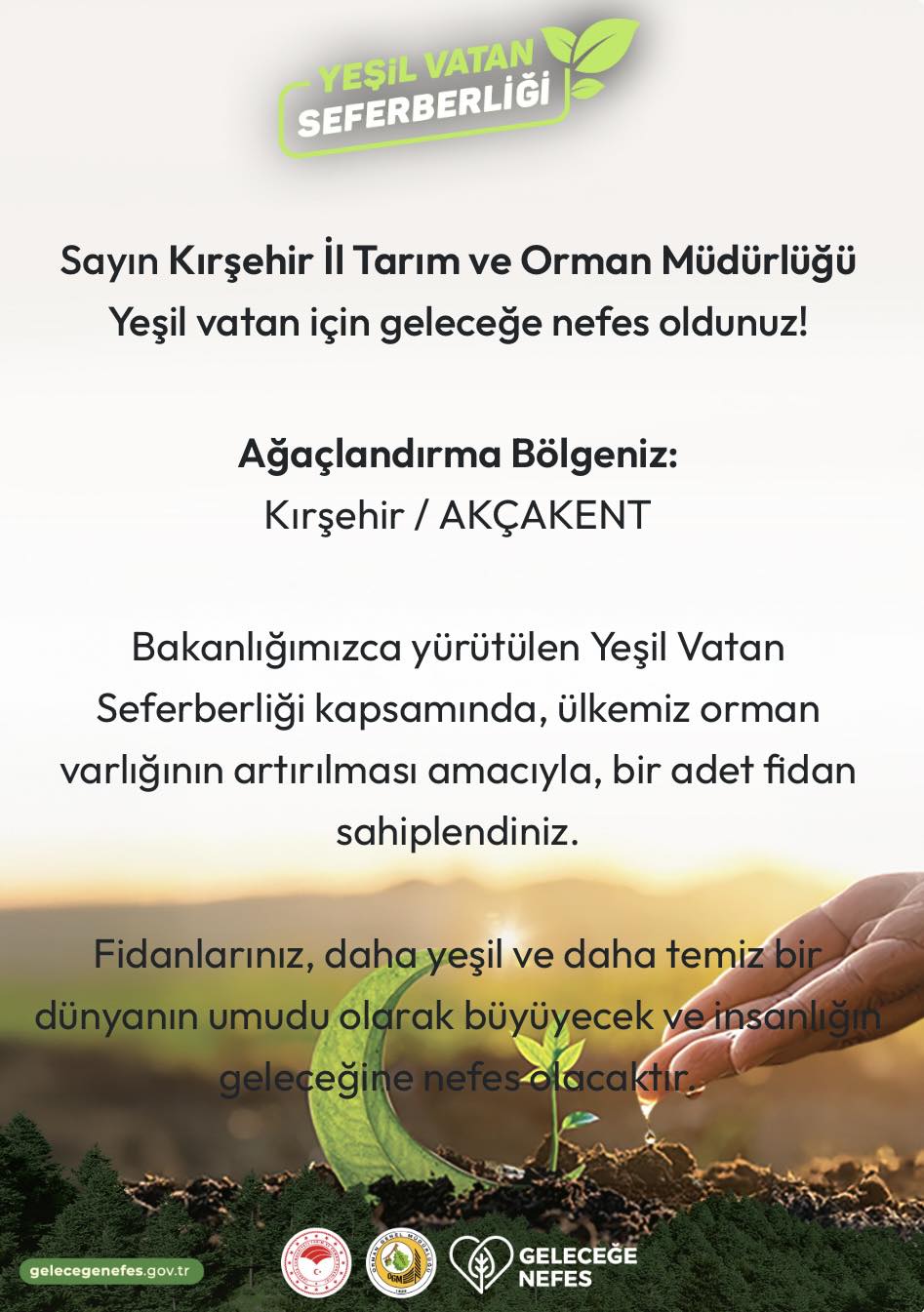 Kırşehir’de 11 Kasım’da Geleceğe Nefes Olunacak