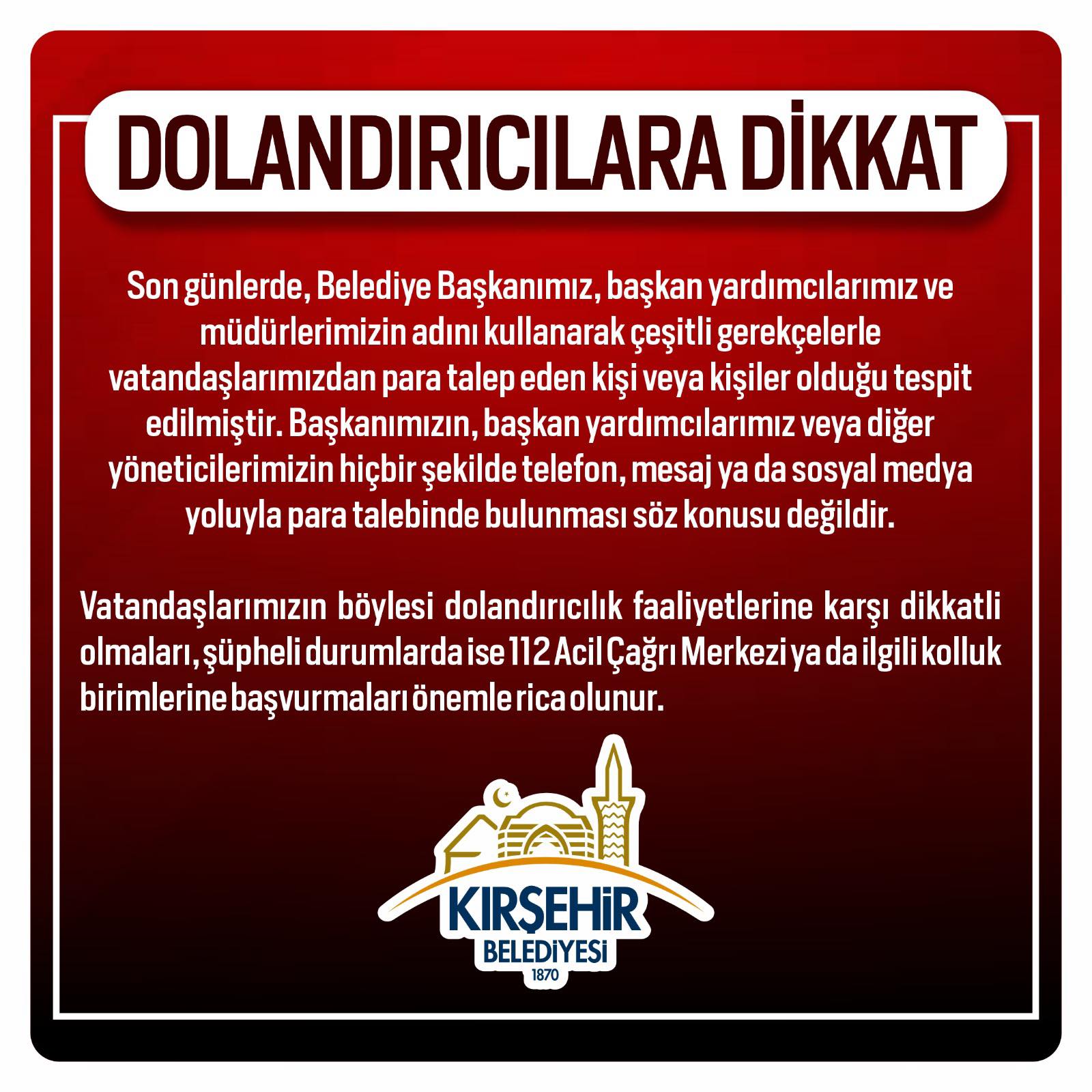 Dikkat! Belediye Adına Para Talep Edenlere Kanmayın