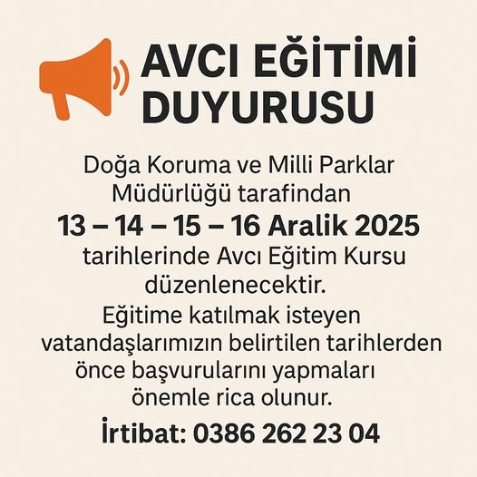 Kırşehir’de Avcı Eğitimi Başlıyor!