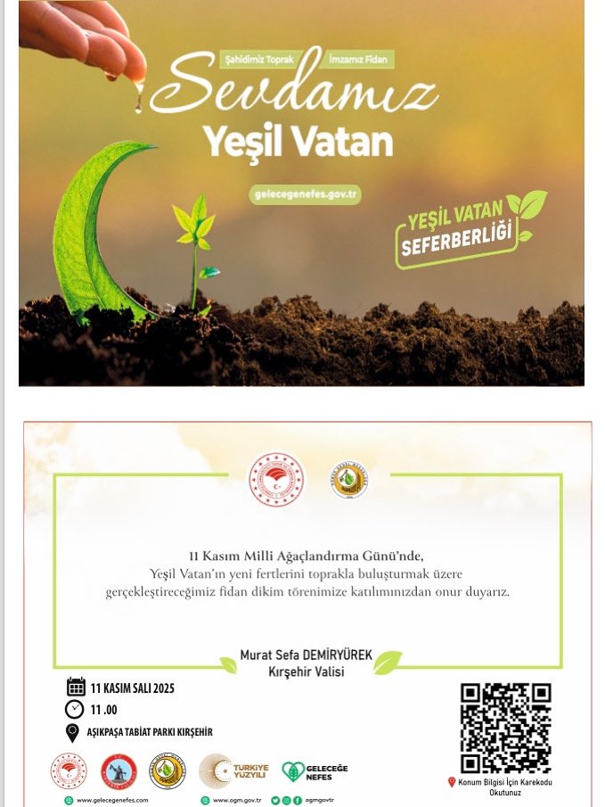 Kırşehir’de Fidanlar Toprakla Buluşuyor