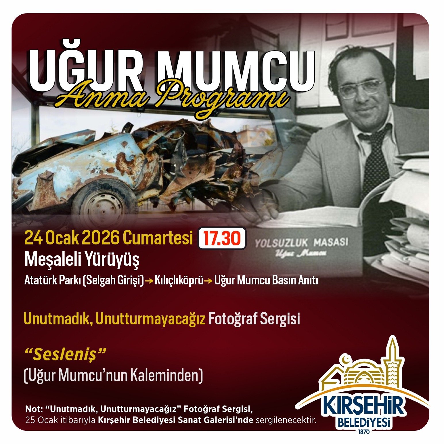 Kırşehir’de Meşaleler Uğur Mumcu İçin Yanacak1