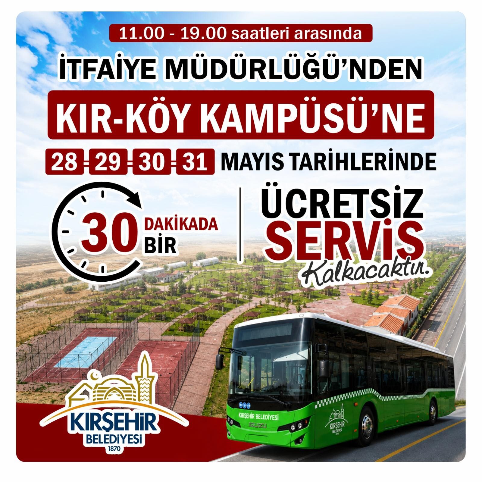 Kurban Bayramı’nda Kır Köy Kampüsüne Ücretsiz Sefer Yapılacak22