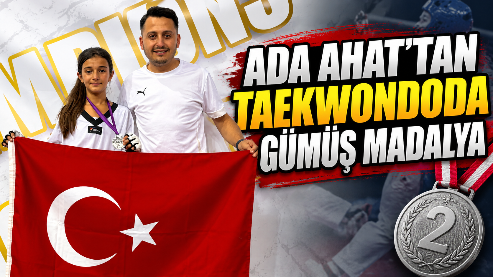 Ada Ahat’tan taekwondoda gümüş madalya