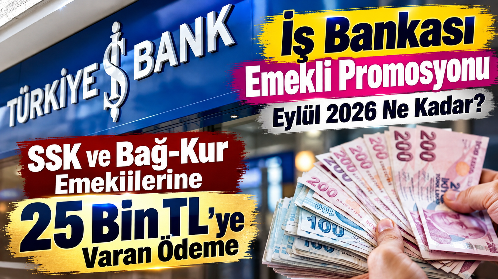 İş Bankası Emekli Promosyonu Eylül 2026 Ne Kadar? SSK ve Bağ-Kur Emeklilerine 25 Bin TL’ye Varan Ödeme