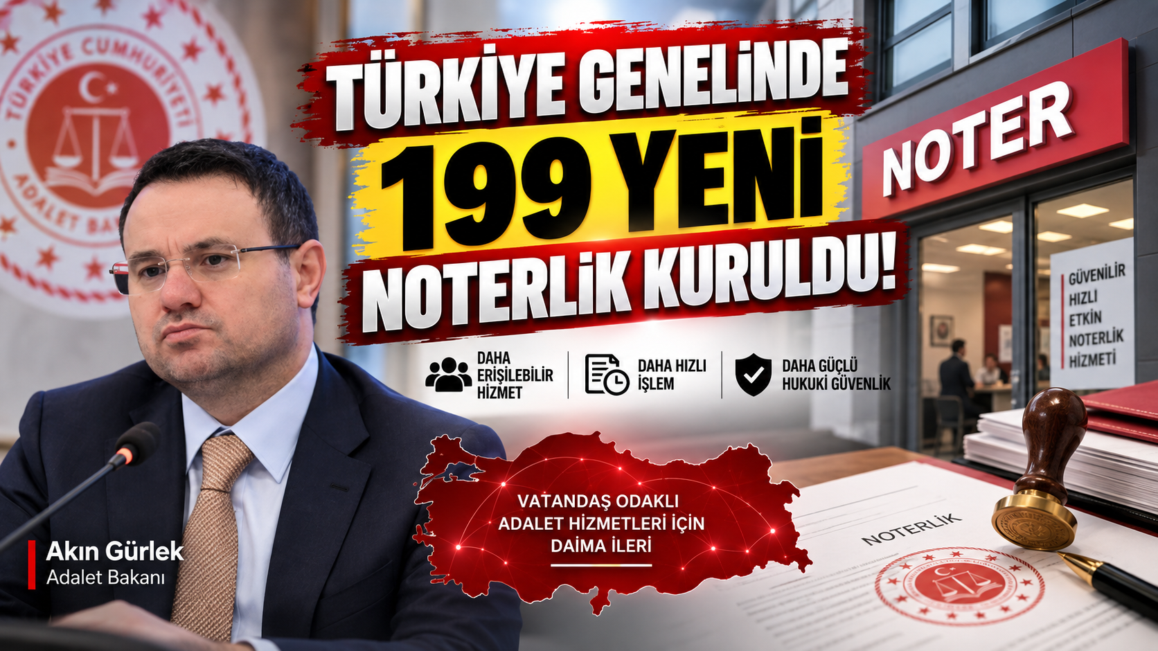 Türkiye Genelinde 199 Yeni Noterlik Kuruldu! Noterlik Hizmet Ağı Genişliyor