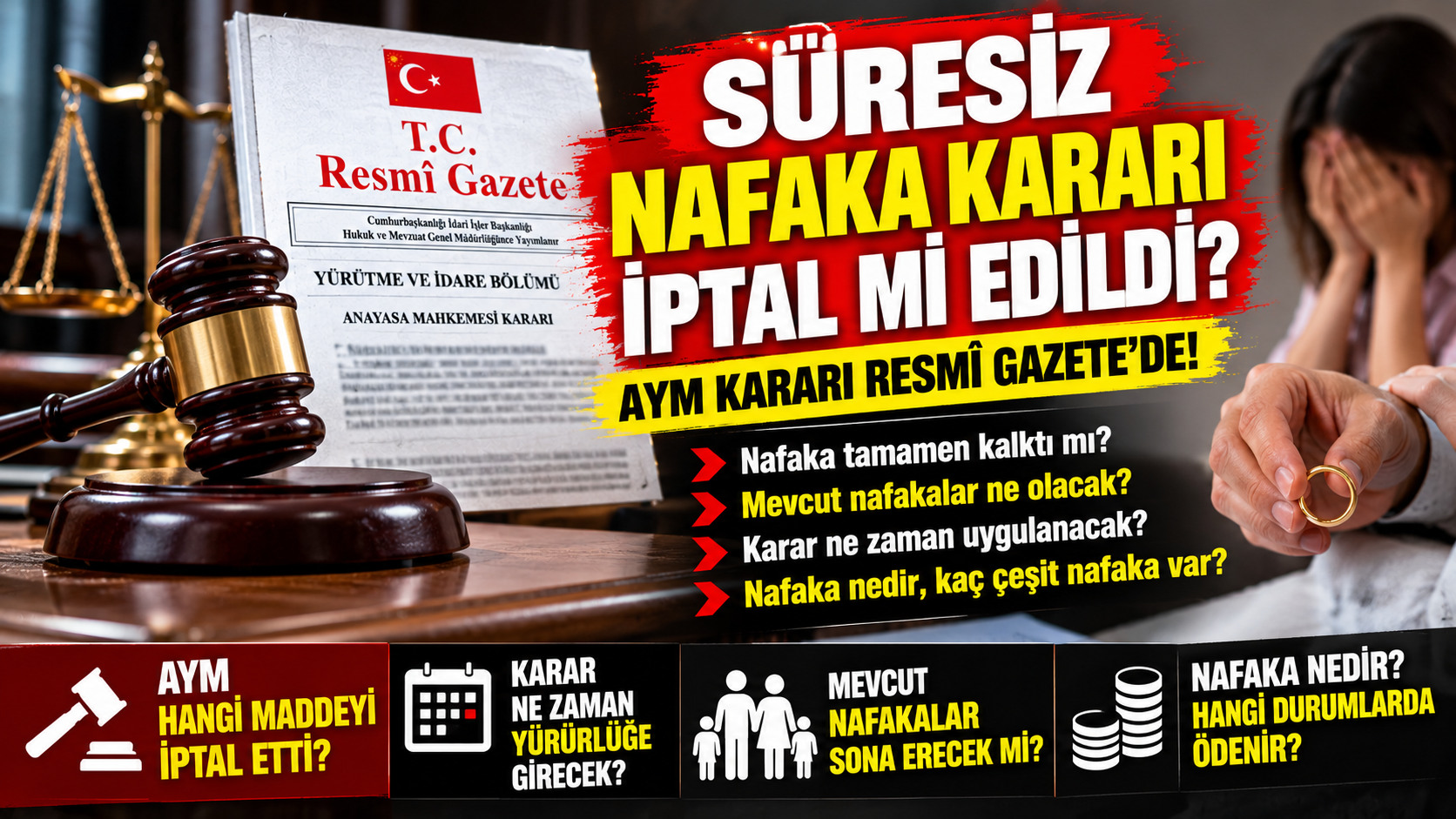 Süresiz nafaka kararı iptal mi edildi? Nafaka tamamen kalktı mı? Nafaka tamamen kaldırıldı mı?