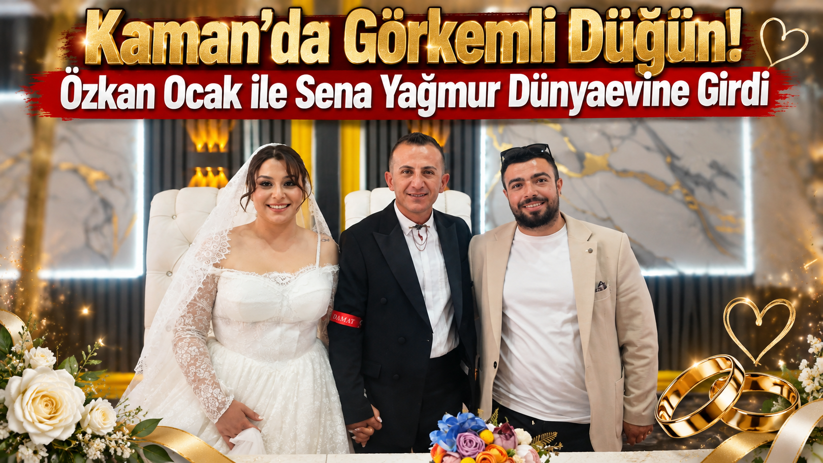 Kaman’da Görkemli Düğün! Özkan Ocak ile Sena Yağmur Dünyaevine Girdi