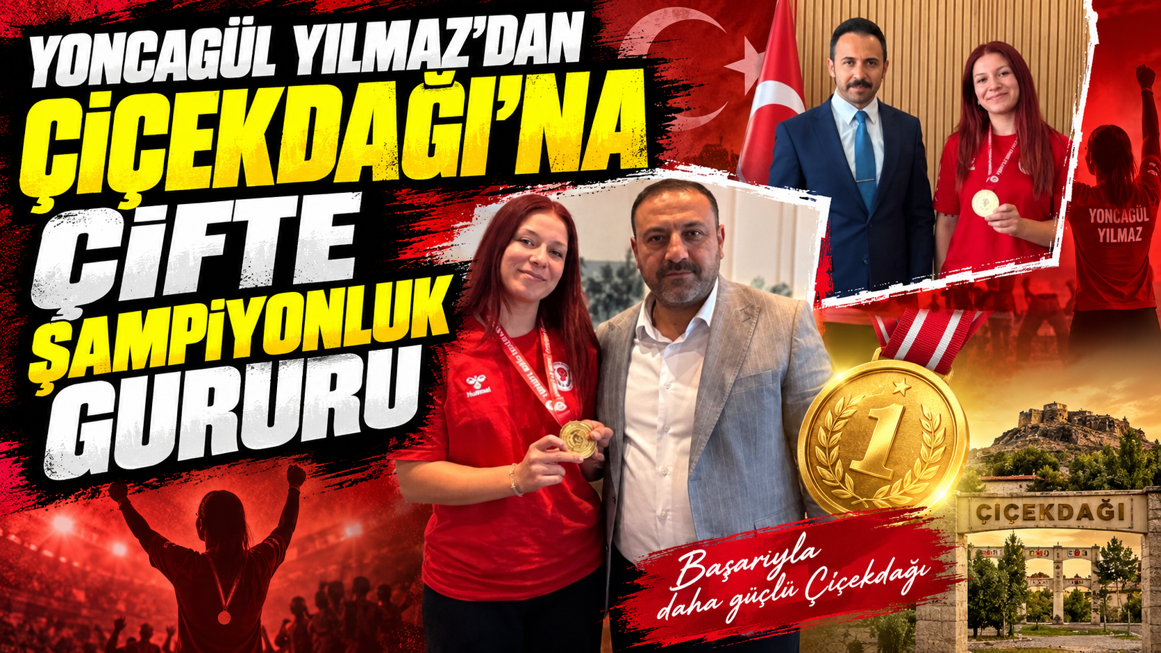 Yoncagül Yılmaz’dan Çiçekdağı’na çifte şampiyonluk gururu