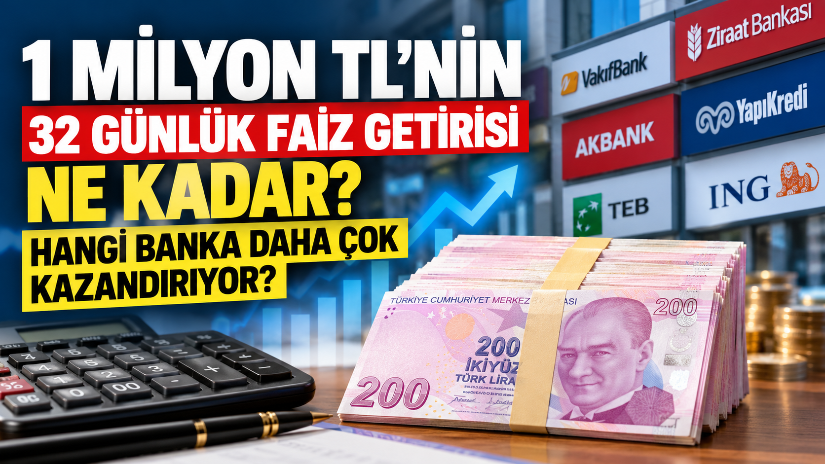 1 Milyon TL'nin 32 Günlük Faiz Getirisi Ne Kadar? Hangi Banka Daha Çok Kazandırıyor?