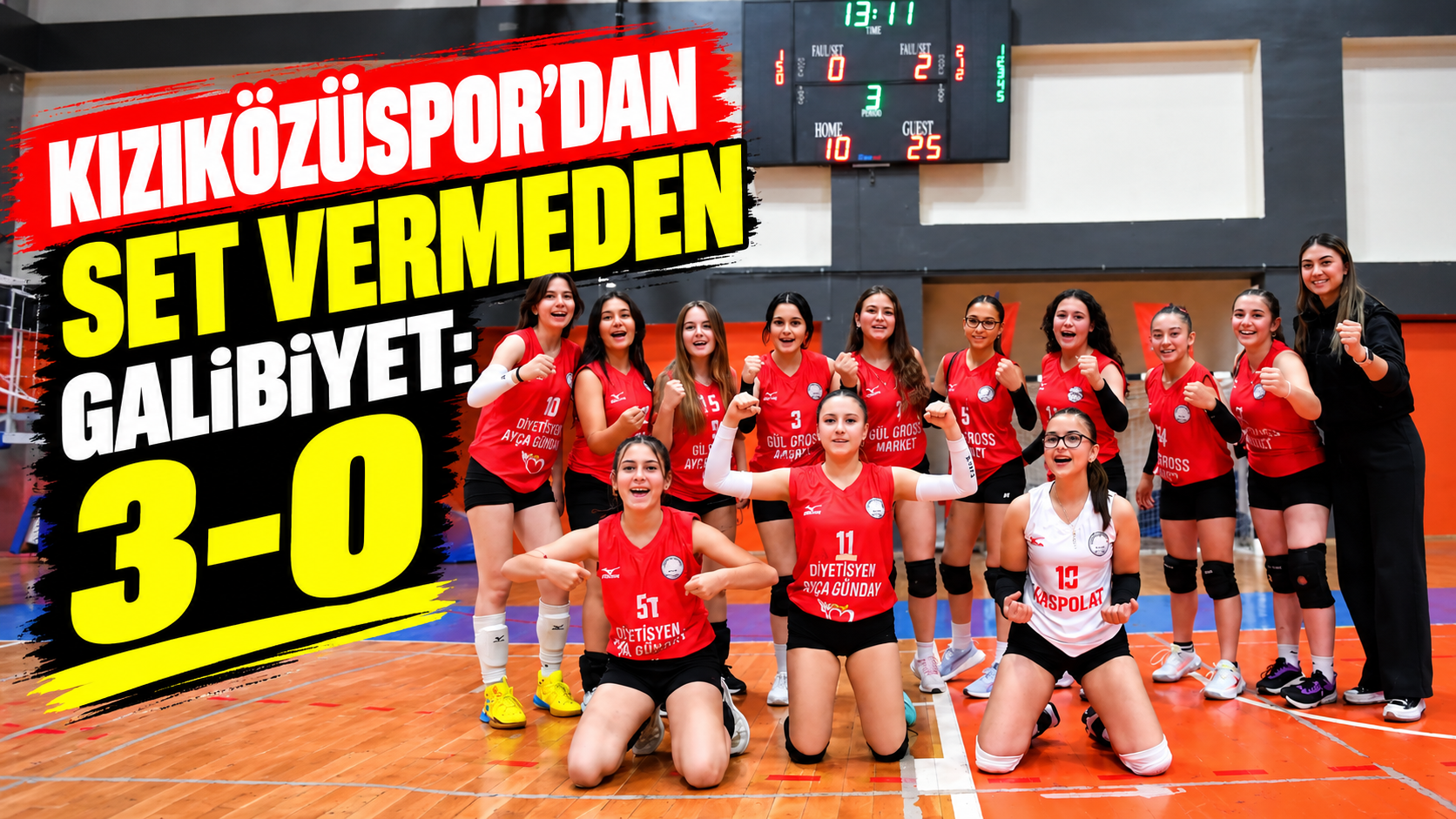 Kızıközüspor’dan set vermeden galibiyet: 3-0
