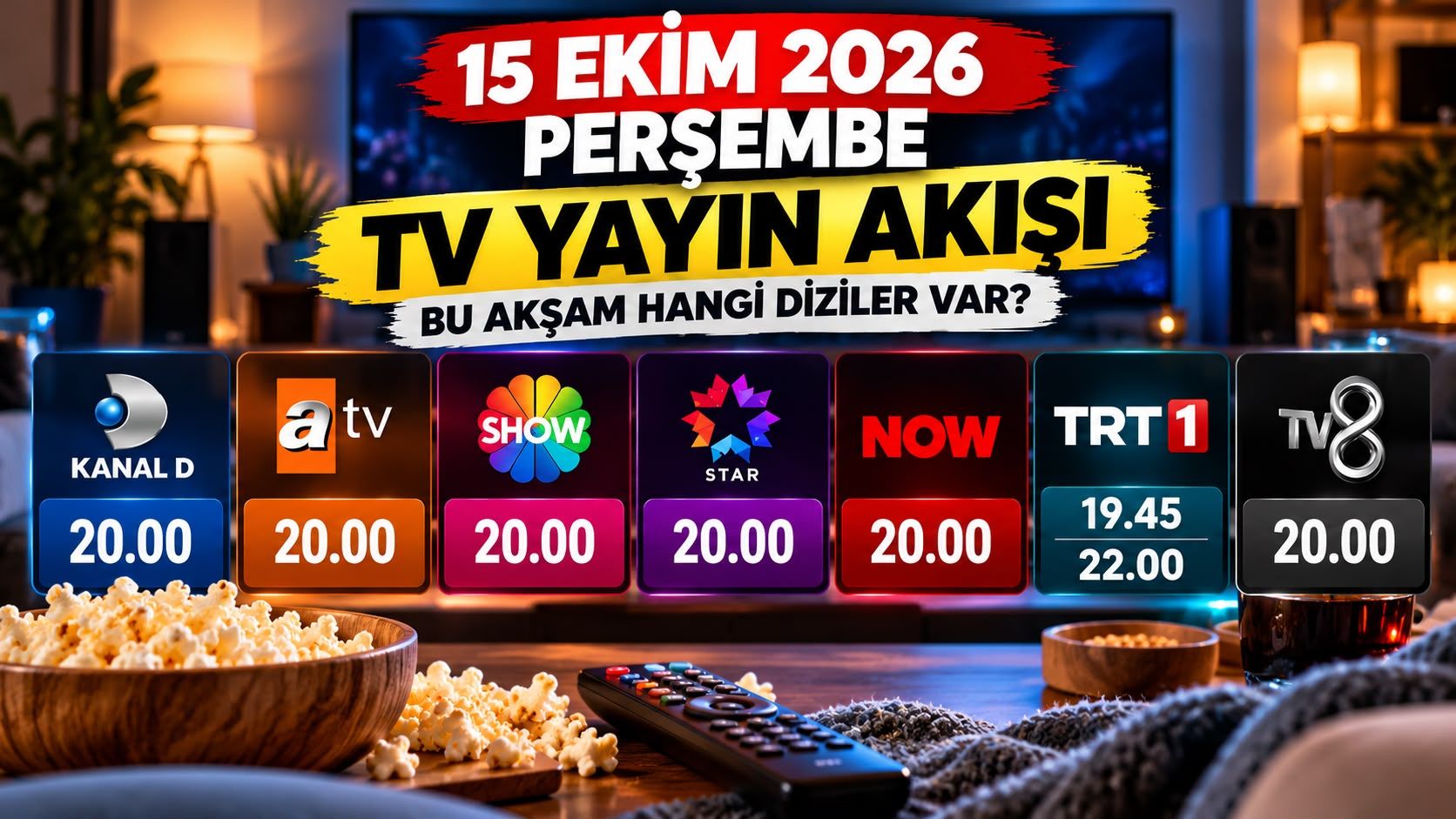 15 Ekim 2026 Perşembe TV Yayın Akışı: Bu Akşam Hangi Diziler Var?